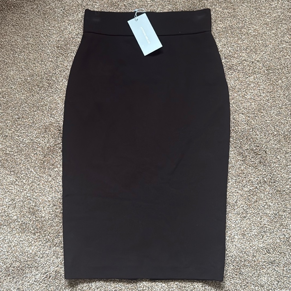 Antonio Melani Rachel Ponte Knit Black Pencil Skirt Sz 0 NWT